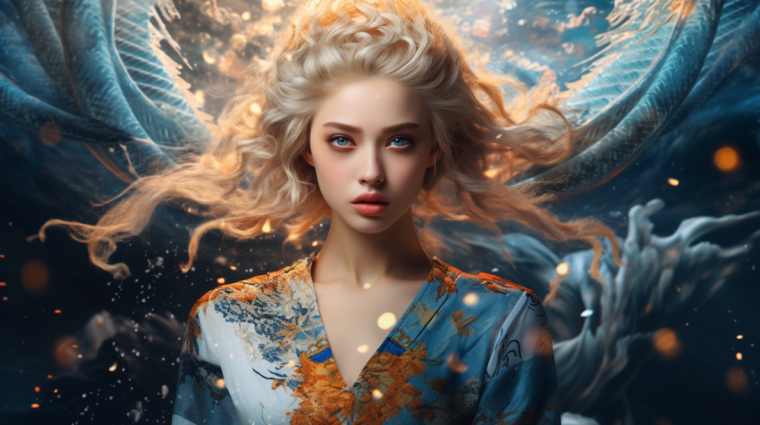 Aquarius at undersea and undersea creature around