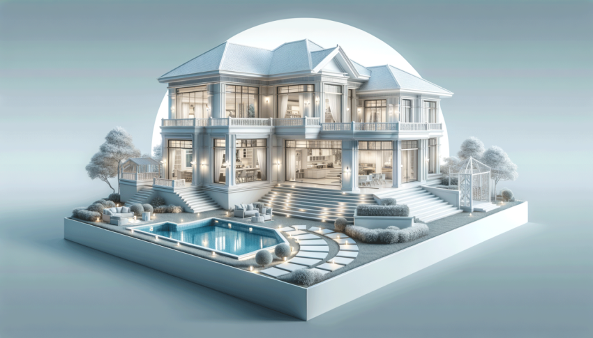 Design mockup in white and color of luxury house