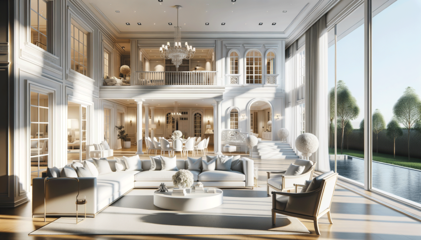 Design mockup in white and color of luxury house