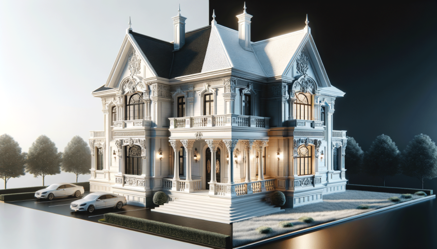 Design mockup in white and color of luxury house