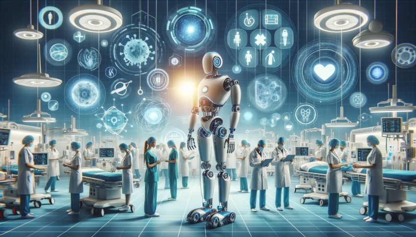 The use of AI to treat patients, conduct experiments, and assist in disease diagnosis.