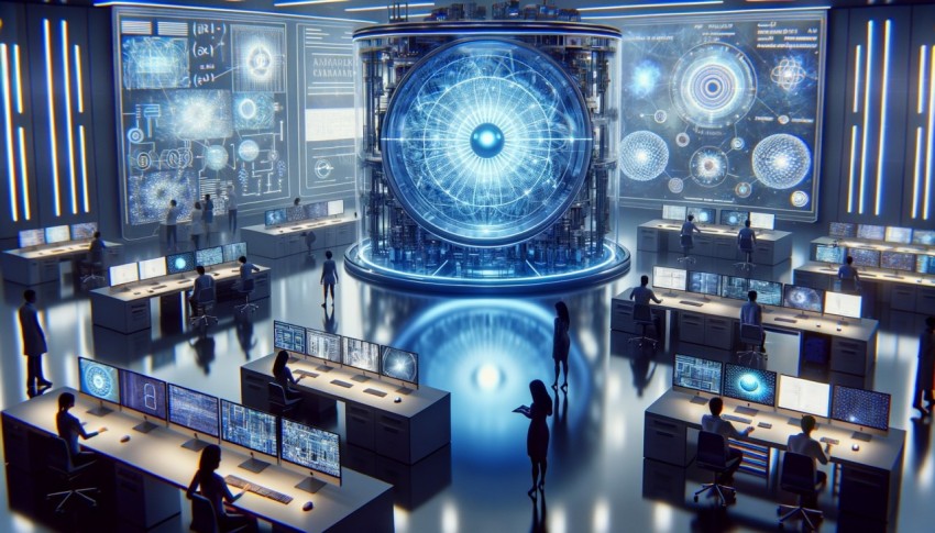 Powerful microchip processor with AI technology.