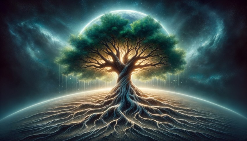 The creation of the world or the universe in various cultures.