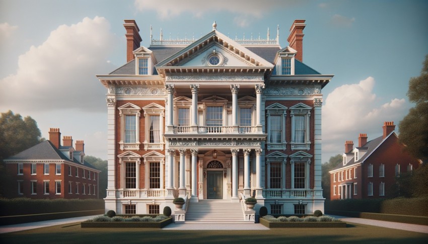 Mansions in upscale neighborhoods have a mix of classic and modern design.