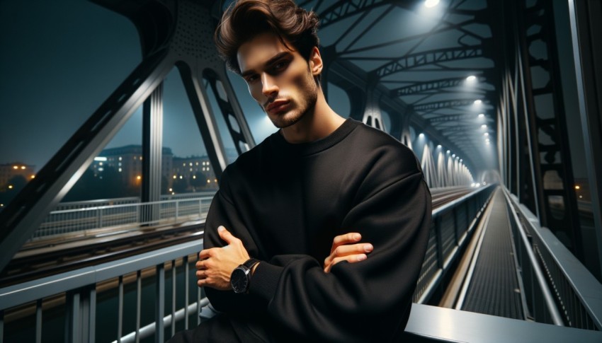 His comfortable dressing style and use of matching colors make him look warm and friendly.