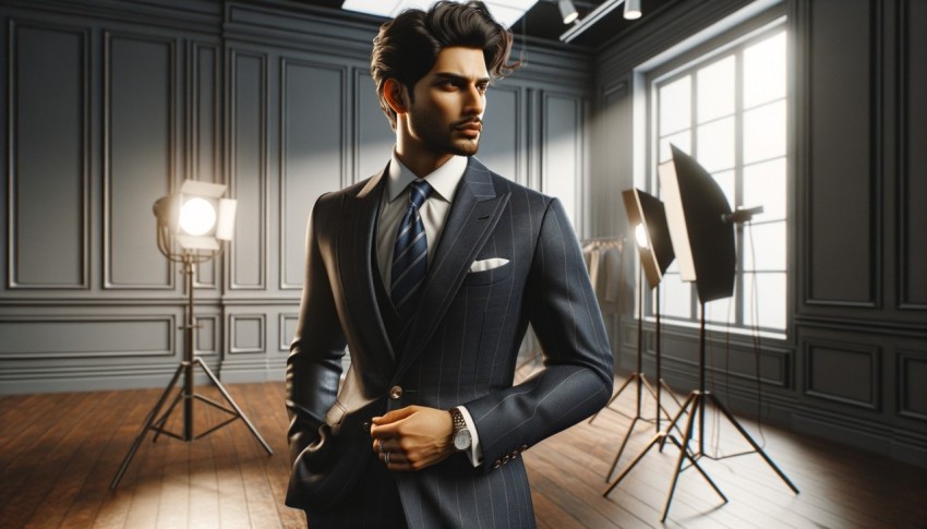 His comfortable dressing style and use of matching colors make him look warm and friendly.