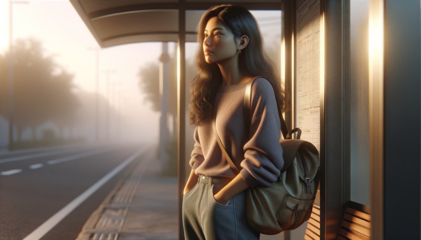 The soft lighting and quiet backdrop add depth to the model, making this image look charming and mysterious.