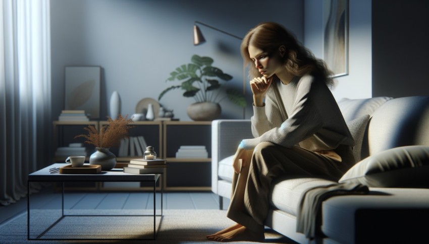 The model's simple yet thoughtful expression gives this image more meaning.