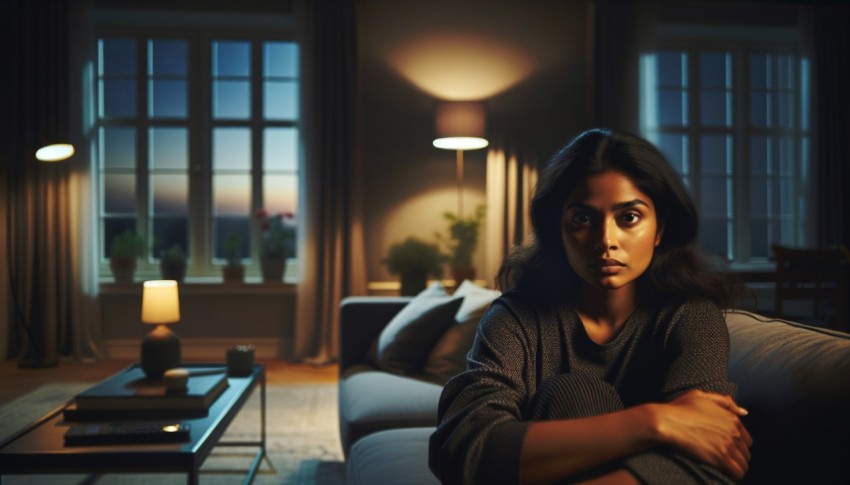 The model's simple yet thoughtful expression gives this image more meaning.